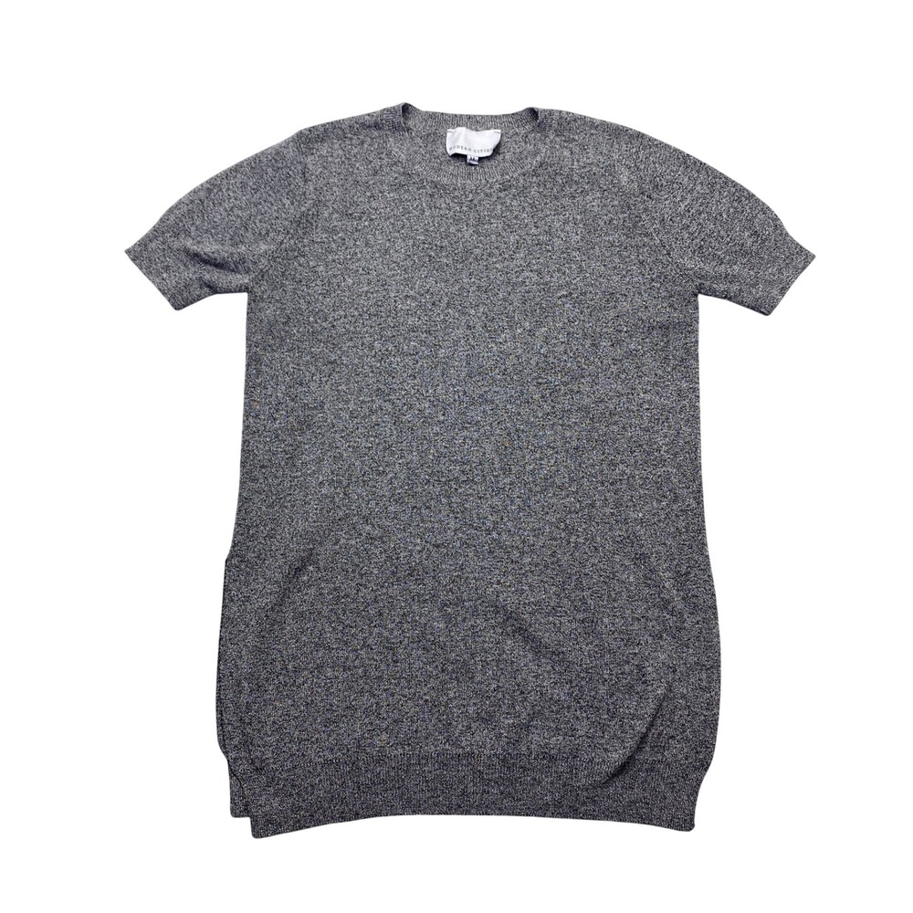 Modern Citizen Grey Marl‎ Short Sleeve Knit Crewneck Sweater Top Womens Medium